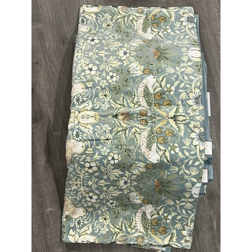 Morris & Co. Strawberry Thief Bath Towel 4 PC Set Birds & Floral New
